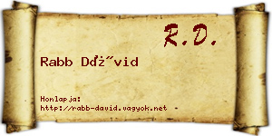 Rabb Dávid névjegykártya